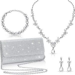 Dazzling Silver Necklace and Earring Set
